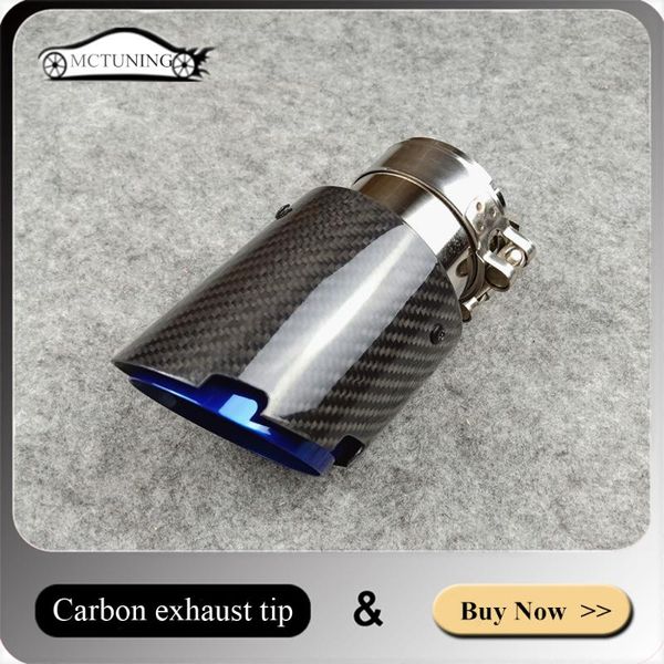 

motorcycle exhaust system car-styling burnt blue stainless steel diffuser tips universal for cars glossy carbon fiber muffler nozzle end tai
