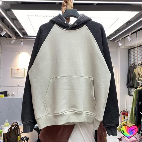 

men's hoodies & sweatshirts vintage white represent hoodie 2021 men women fleece raglan oversized fit blank pullovers, Black