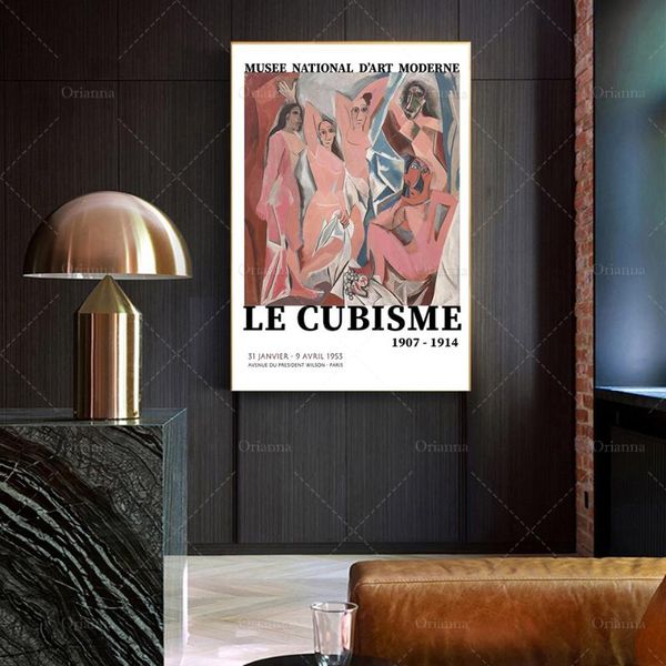 

paintings picasso art, les demoiselles d'avignon art print, vintage poster, print - wall poster