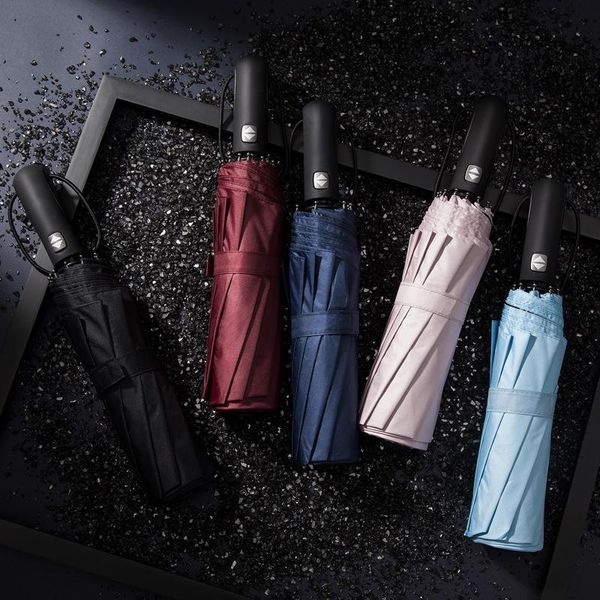 

umbrellas full-automatic men and women business umbrella sunscreen rainproof dual-use simple fashion folding