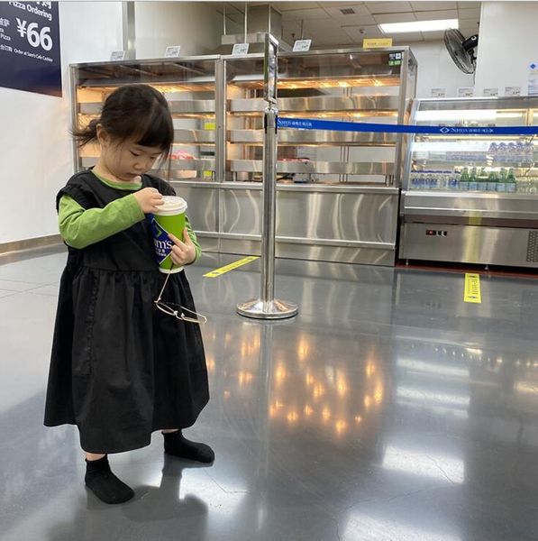 

girl's dresses 2021 style girls dress fashion winter cotton 2-8 years qa339, Red;yellow