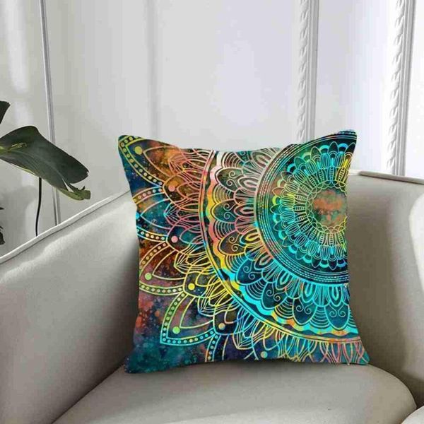 

pillow case nordic watercolor mandala ethnic style starry sky pillowcase living room sofa decoration cushion car and office seat cover