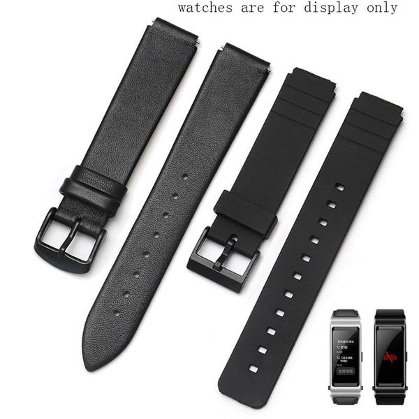 

watch bands peiyi suitable for huawei b3 b6 sports smart bracelet leather band youth waterproof silicone pin buckle black wristband, Black;brown