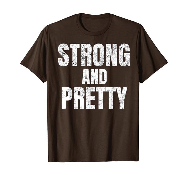

mens funny "strong and pretty" strongman fitness gym gift t-shirt, White;black