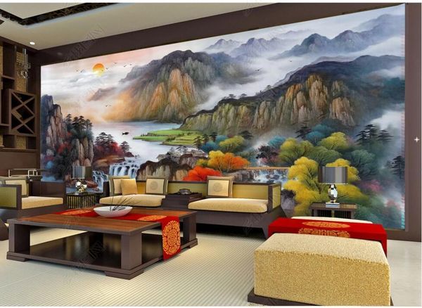 

custom mural 3d po wallpaper modern mountain landscape oil painting home decor in the living room for walls 3 d wallpapers
