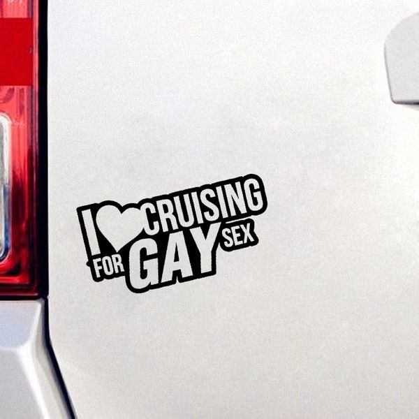 

=15.7cm*8cm fun i love cruising for gay car window sticker decal black silver vinyl