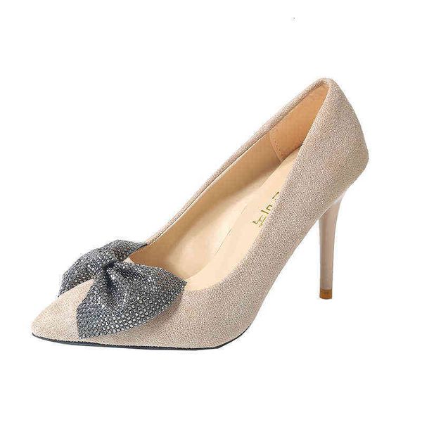 

high heeled sho female french girl rhintone bow pointed show fine heel net red wedding drs single shoe