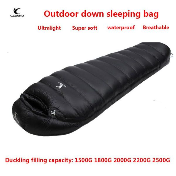 

outdoor hiking camping mummies ultra light down sleeping bag autumn and winter white duck bags 2kg-3kg