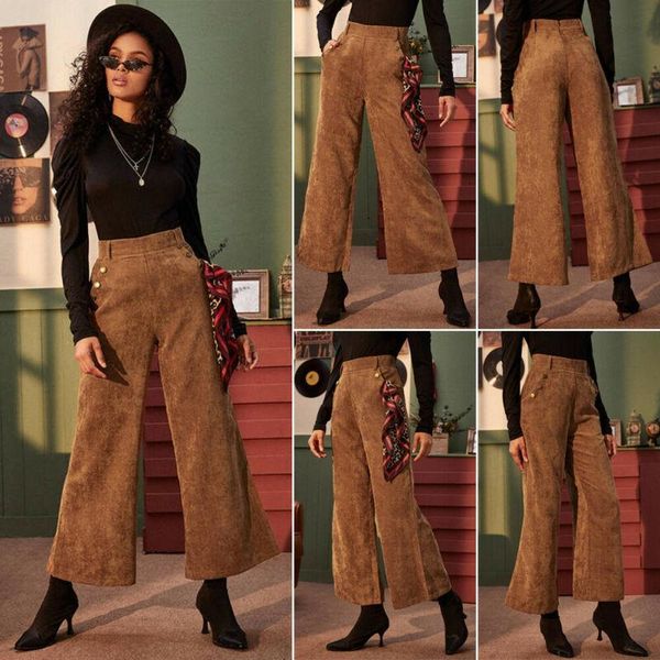 

women's shorts winter fashion women casual high waist corduroy loose wide leg long for autumn pants & capris re7r, White;black