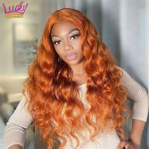 

lace wigs malaysian loose deep ginger color transparent human hair for women 30 inch long wave front wig, Black;brown