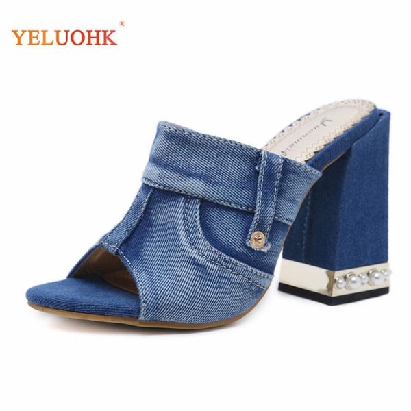 

dress shoes canvas women sandals heel blue 2021 summer for, Black