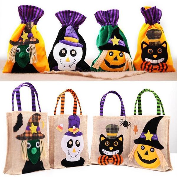 

gift wrap 1pcs witch ghost pumpkin bag kids halloween party cartoon candy bags with handle favors boxes wrapping supplies