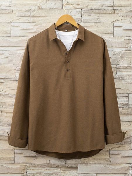 

men half button high low hem shirt without tee t6q4#, White;black