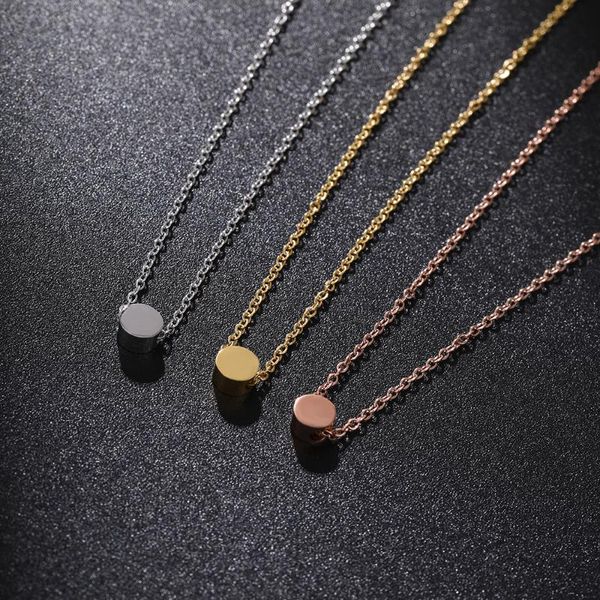 

pendant necklaces 18kgp stainless steel small bean necklace for women gold dainty dot 2021 trend neck jewelry gift, Silver