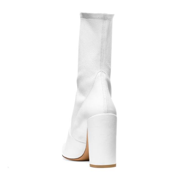 

boots heel black high ankle socks autumn white short woman
