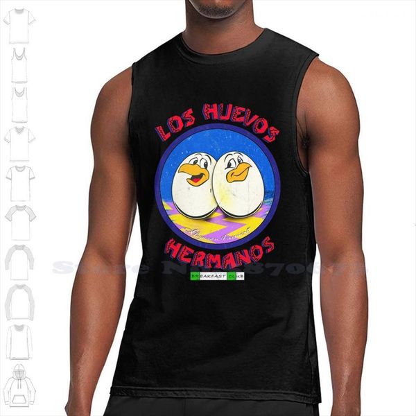 

los huevos hermanos breakfast club llegaron primero black white sleeveless tank men women chicken polo walter, White;black