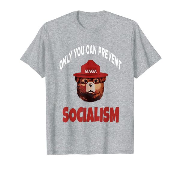 

only can you prevent maga socialism t-shirt, White;black