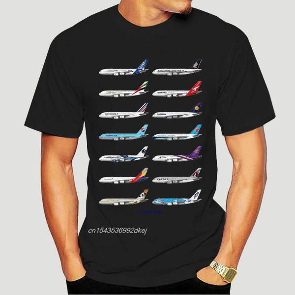 

men's t-shirts summer tshirt airbus aviation flight t-shirt men cotton fashion brand t shirt for male tees euro size sbz535 1789a, White;black