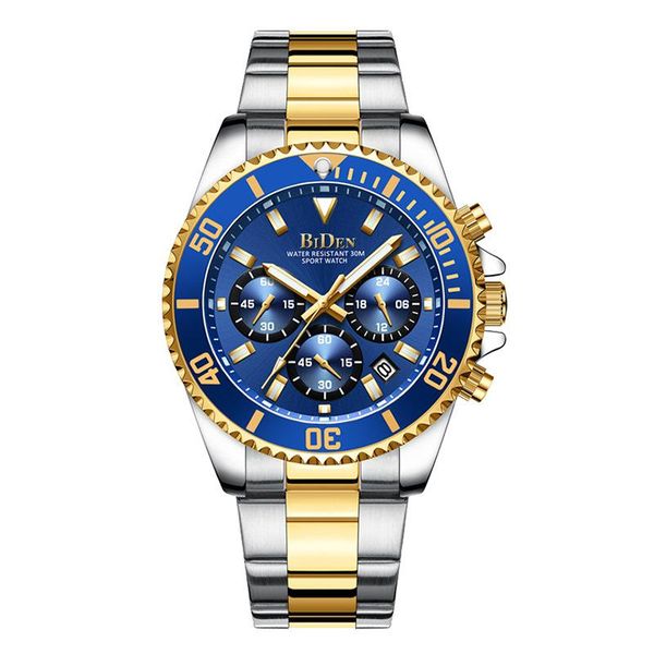 

chronograph quartz watch men fashion mens watches brand 24 hour steel dress sport wrist relogio masculino 0163 wristwatches, Slivery;brown
