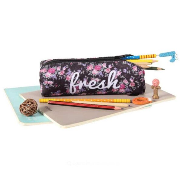 

women makeup bag flower letter 3d printed oxford black background red white letters storage pencil case cosmetic bags & cases