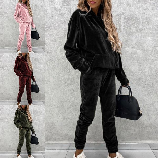 

autumn women's 2021 and winter women's casual sweater sier fox veet suit, Black