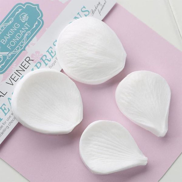 

4pcs/set cake mold fondant home non stick silicone petals veiner sugar craft heat resistant reusable meridians flower simulation tools