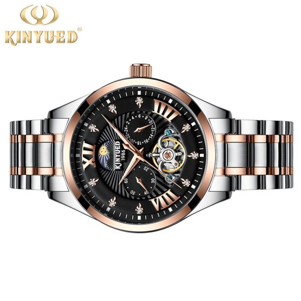 

kinyued case waterproof clock, Slivery;brown