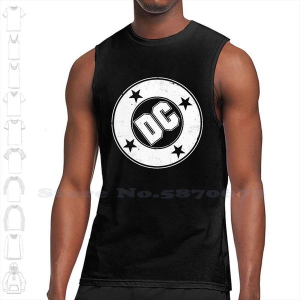 

vintage white black sleeveless tank men women logo retro
