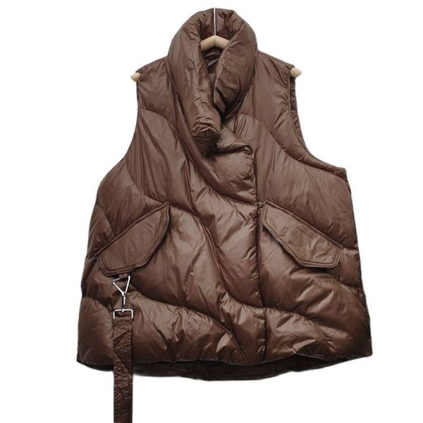 

women's vests women oversize loose solid vest winter sleeveless jacket coat korean fashion woman outerwear waistcoat plus size gilet, Black;white