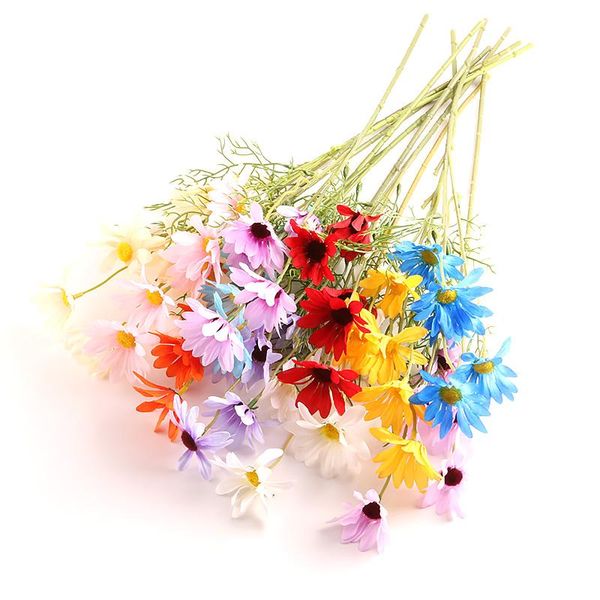 

decorative flowers & wreaths 1pc artificial daisy silk fake chamomile stamen small wedding home table decor