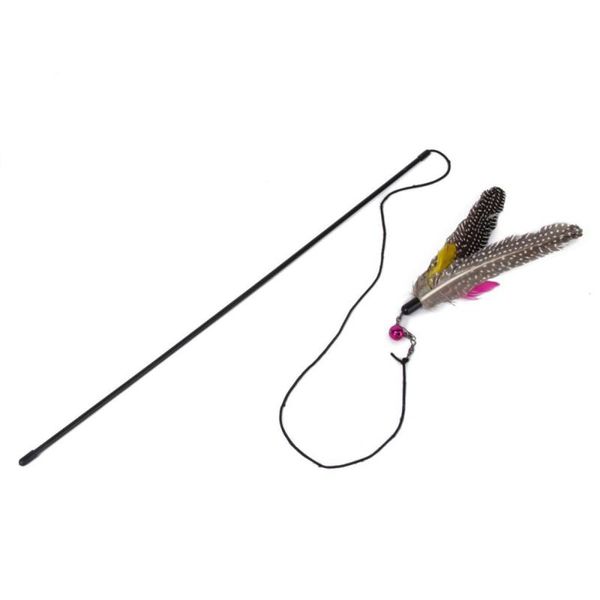 

kitten cat teaser interactive dangler rod with bell and feather toys