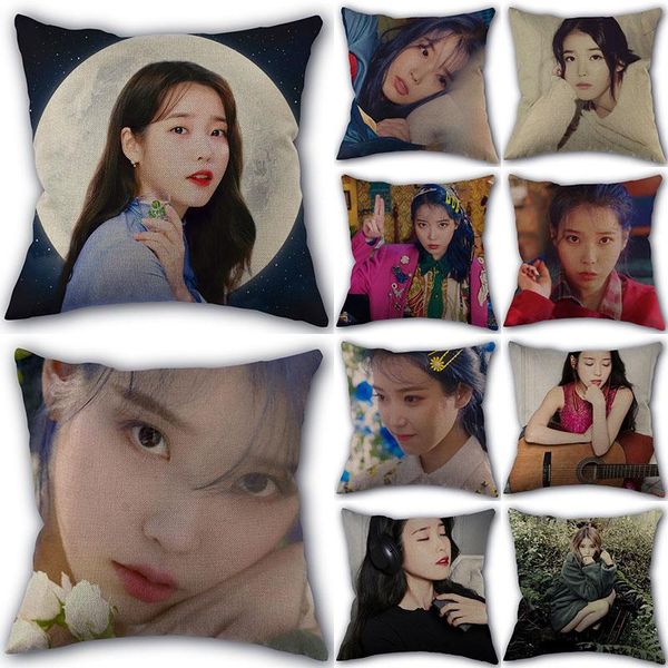 

pillowcase cotton linen fabric square zippered pillow cover for office family decoration size 45x45cm eco-friendly not fade case