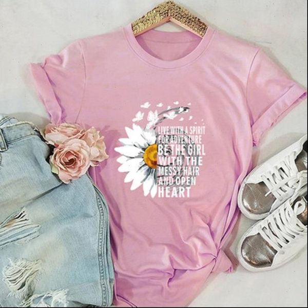 

chrysanthemum printing summer fashion pocket womens t shirts cat 100% cotton large size kawaii print pink, White