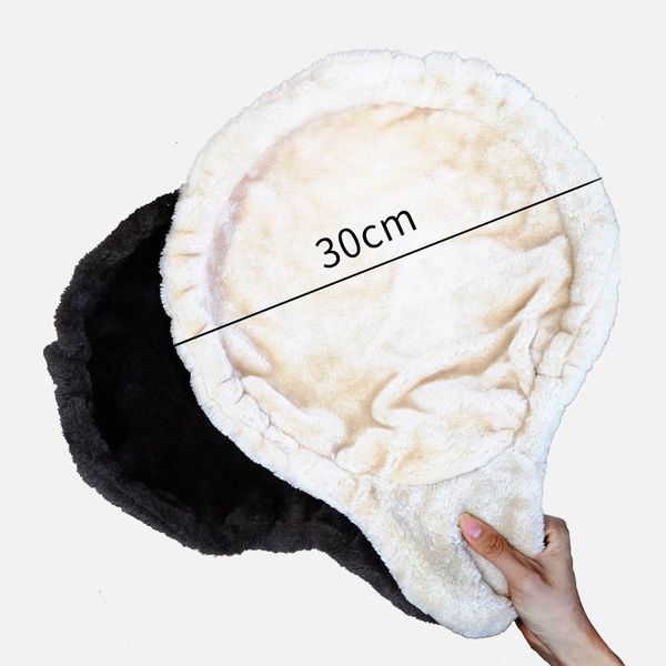 

cat beds & furniture round plush bed house soft long litter mats washable pet fleece kedi malzemeleri accessories jj60mw
