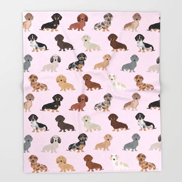 

blankets dog animal cartoon throw blanket cute kids design dachshund breed pet for beds christmas decorations home