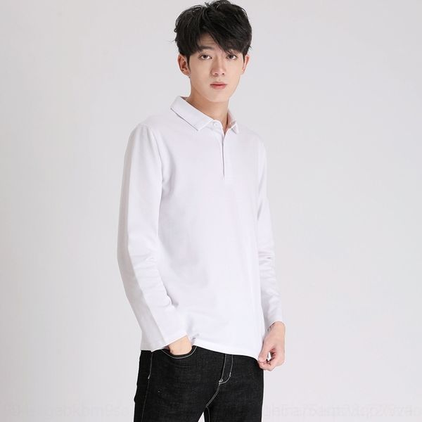 

dar autumn casual t-shirts) polo long sleeve fashion men's wear korean slim solid color autumn men's trend t-shirt, White;black