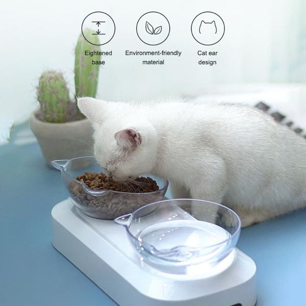 

pet feeding bowl 15Âº tilted design for neck protection elevated single or double bowls cats and small dogs feeder cat & feeders