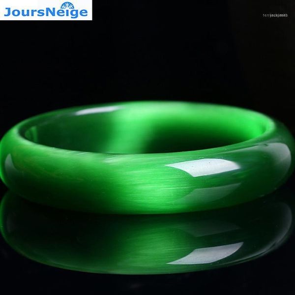 Genuino verde brillante naturale occhio di gatto pietra braccialetti di cristallo donne regalo fortunato aiuto gioielli braccialetto matrimonio JoursNeige1