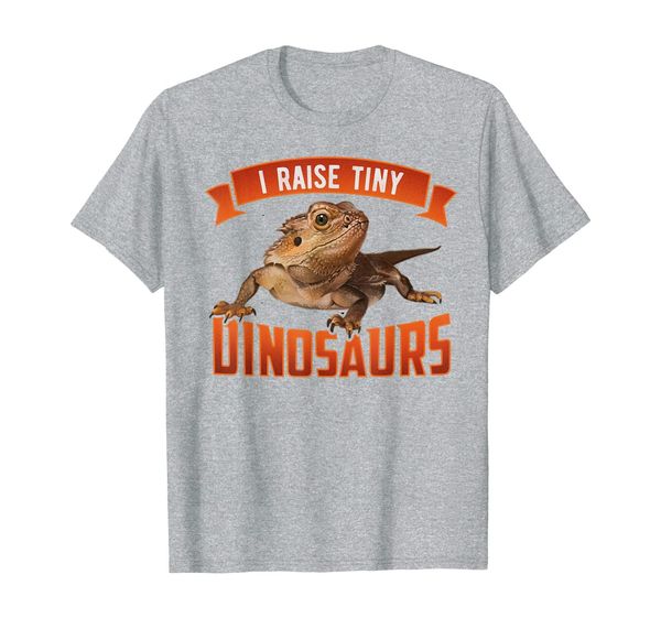 

i raise tiny dinosaurs bearded dragon pet reptile t-shirt, White;black