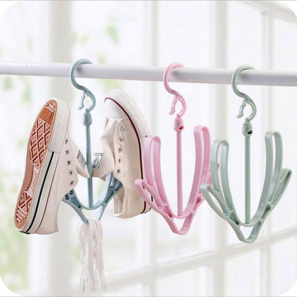 

clothing & wardrobe storage wind-proof 2 hooks shoes drying rack multi-function hanging shelf balcony shoe stand hanger