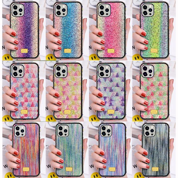 Роскошный блестящий блеск цвет фейерверка треугольник Crystal Gradient Star Gems Diamond Bumper 2 в 1 TPU PC Ambaze Cover для iPhone 12 Mini 11 Pro XR XS MAX X 8 7 6 SE2