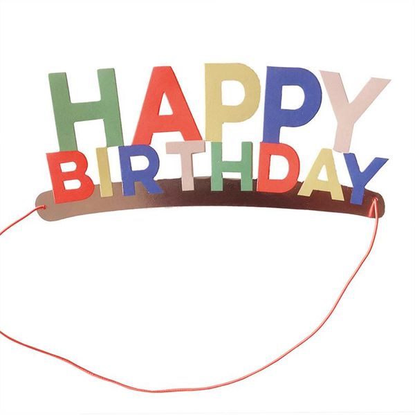 

party hats colorful paper letter happy birthday hat hairband decoration supplies