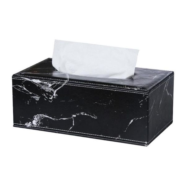 

tissue boxes & napkins pu leather case box container marble pattern home car towel napkin papers dispenser holder table decoration