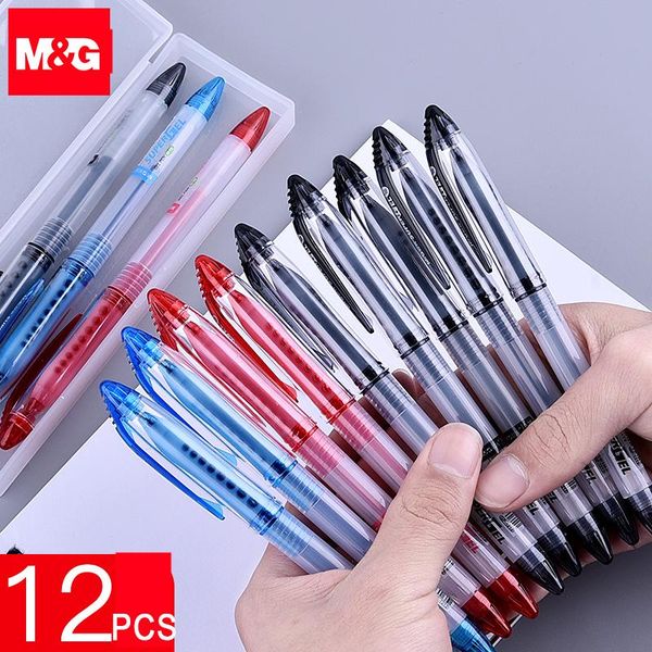 

gel pens m&g 12pcs/lot 0.38mm pen black/blue/red ink refill school office supplies
