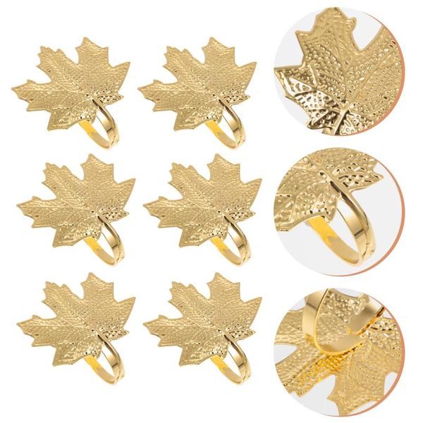 

napkin rings 6pcs beautiful buckles decorative for party (golden)