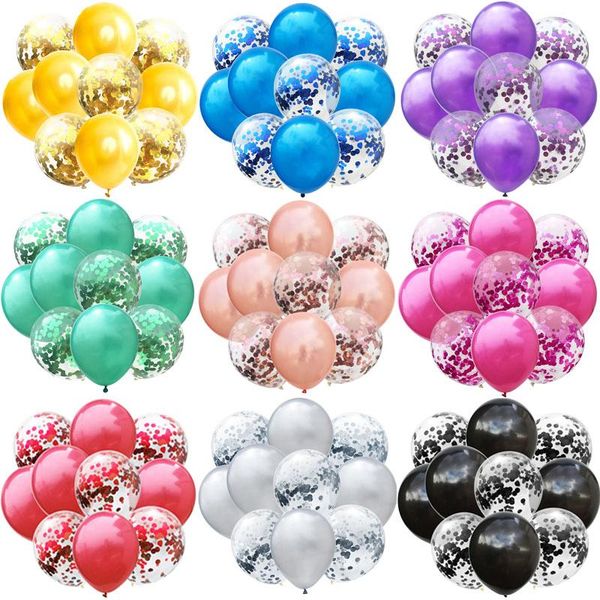 

chains 10pcs/lot glitter confetti latex balloons romantic wedding decoration baby shower birthday party decor clear air, Silver
