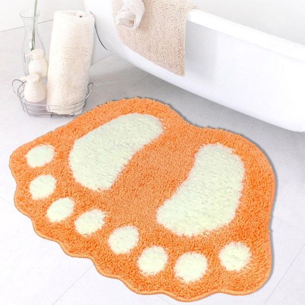 

bath mats cartoon big feet toilet mat non-slip footprint area rug absorbent carpet