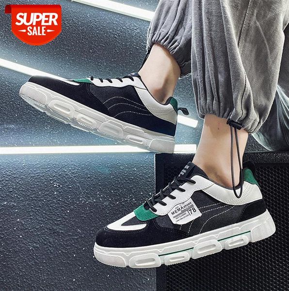 

men's casual sports shoes, color-blocking board flat-bottomed breathable couple shoes #bh9y