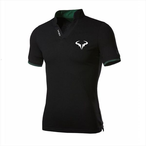 

summer short sleeve casual men polos lapel fashion slim breathable business printing 10 colors, White;black