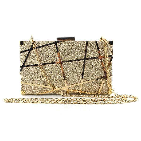 

luxury evening bag women party banquet glitter gold wedding clutches prom blingbling chain shoulder mujer sac 211025